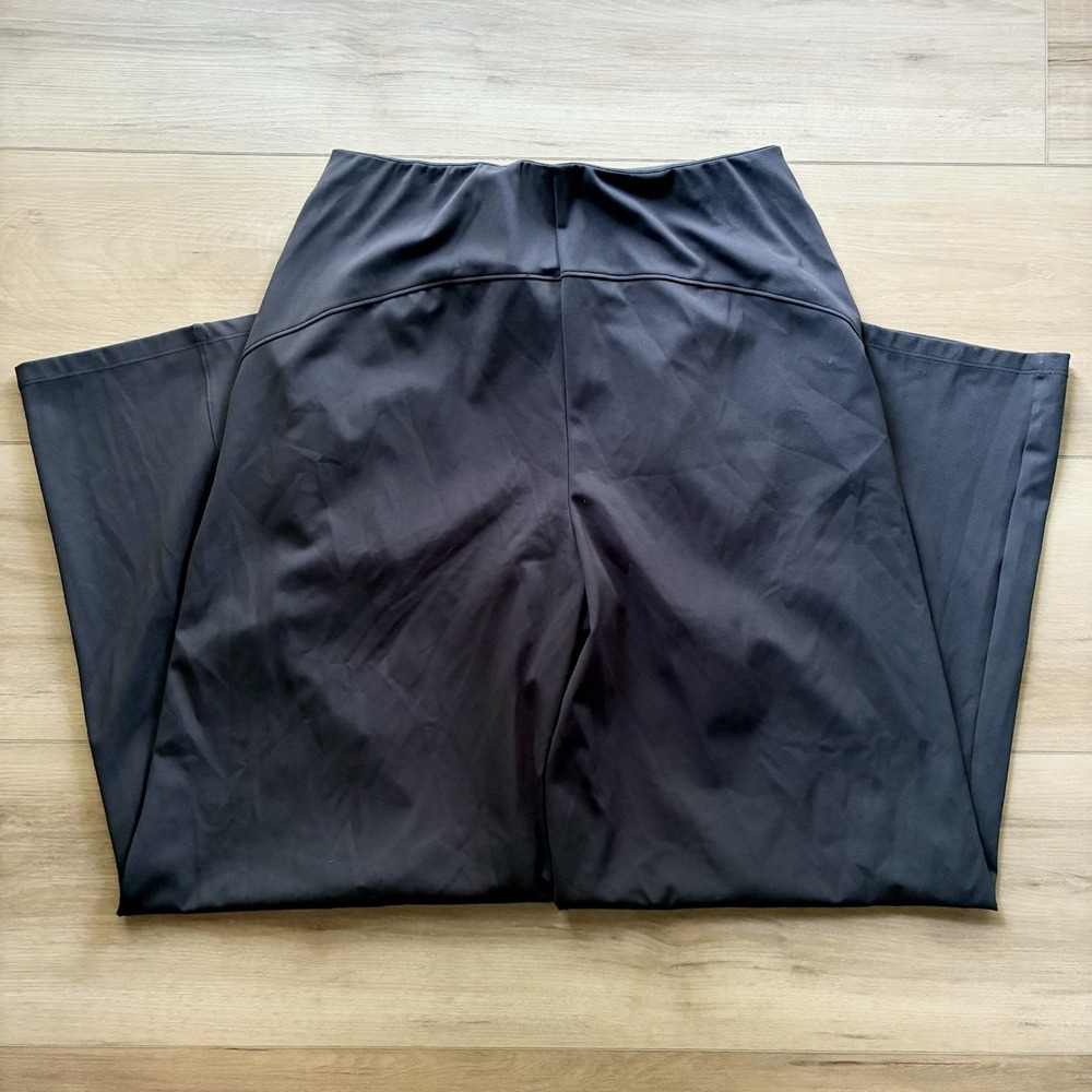 Old Navy High Waisted PowerSoft Wide Leg Pull On Black Pants Womens Large - Picture 3 of 5